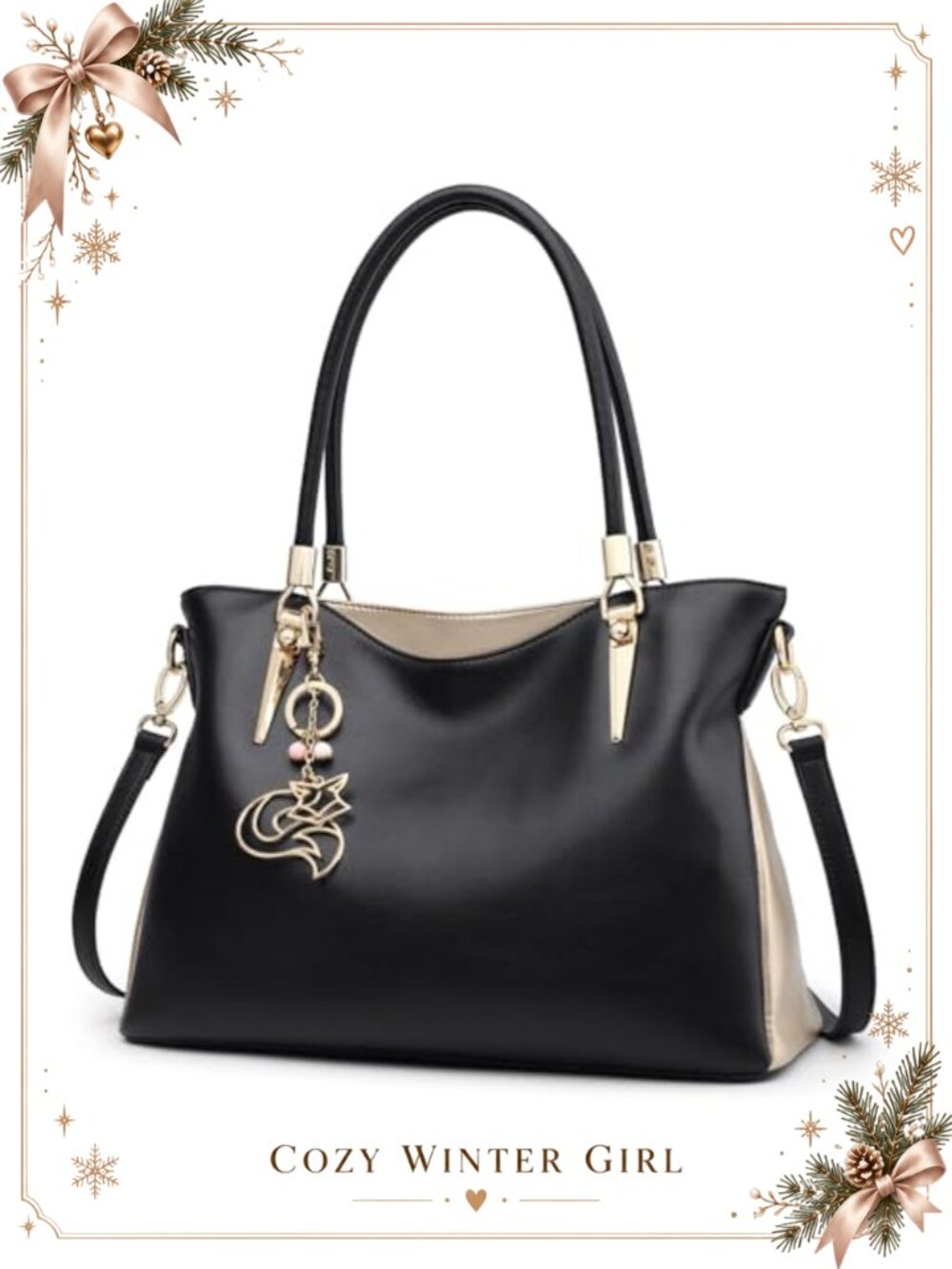 Split Cowhide Leather Satchel Shoulder Bag Top Handle Satchel